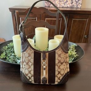 Vintage Coach Jacquard suede hobo bag